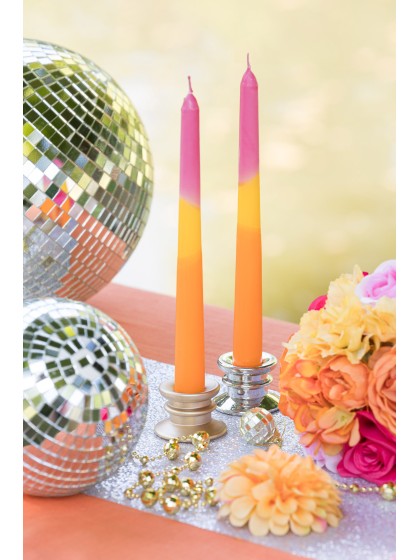 SET 2 BOUGIES FLAMBEAUX TRICOLORES DIA 2CM X 25CM