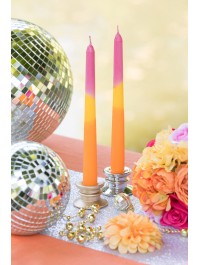 SET 2 BOUGIES FLAMBEAUX TRICOLORES DIA 2CM X 25CM