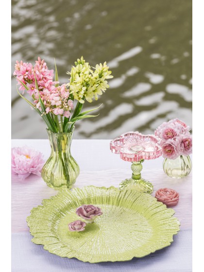 UNTERSETZER PP RELIEF FLORA GRÜN SEEROSE DIA 33CM