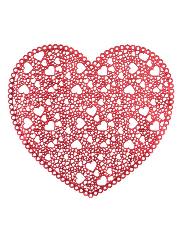 PVC RED HEARTS PLACEMAT 41CM X 39CM