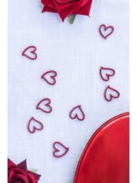 24 CONFETTIS IN HOLZ HERZ ROT 2CM X 2CM X 0.1CM