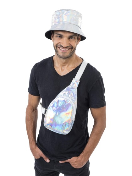 UMHÄNGETASCHE SCHILLERND SILBER 17.5CM X 5CM X 34CM