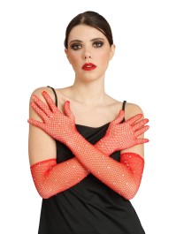 GANTS FILET ROUGE AVEC STRASS TU - 45CM