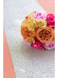 SILVER SHIMMER TABLE RUNNER 28CM X 3M