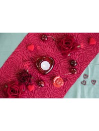 CHEMIN DE TABLE JACQUARD GARDEN ROSE 28CM X 3M