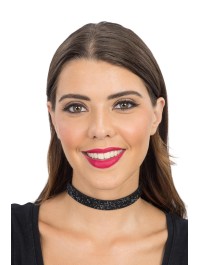 COLLIER RAS DE COU STRASS NOIR 40CM X 1.7CM