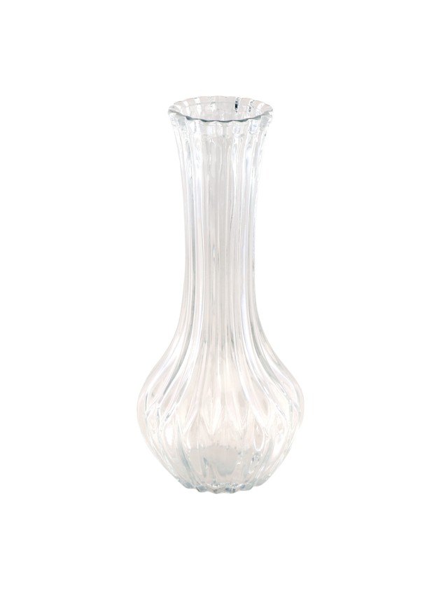 CLEAR VICTORIA GLASS VASE DIA 10CM X 22.5CM