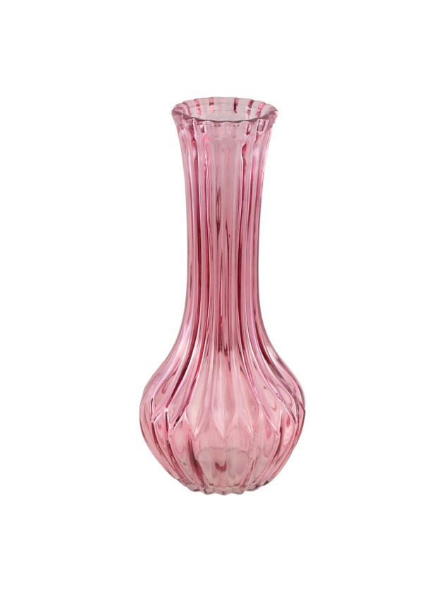 VASE VICTORIA GLAS ROSA SEEROSE DIA 10CM X 22.5CM