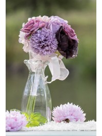 VASE COROLLE GLAS TRANSPARENT DIA 9.2CM X 8.3 CM X 20CM