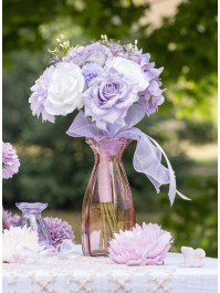 VASE COROLLE GLAS ROSA SEEROSE DIA 9.2CM X 8.3 CM X 20CM