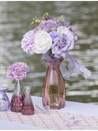 VASE COROLLE GLAS ROSA SEEROSE DIA 9.2CM X 8.3 CM X 20CM