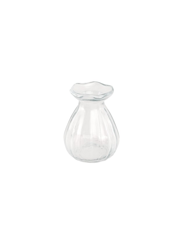MINI VASE COROLLE GLAS TRANSPARENT DIA 7CM X 9CM