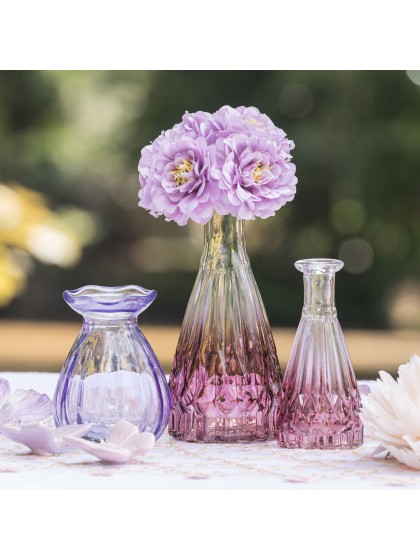 MINI VASE COROLLE GLAS LILA DIA 7CM X 9CM
