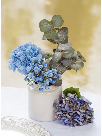 BLUMENSTRAUSS 6 STIELE GYPSOPHILES BLAU DIA 12CM X 24CM