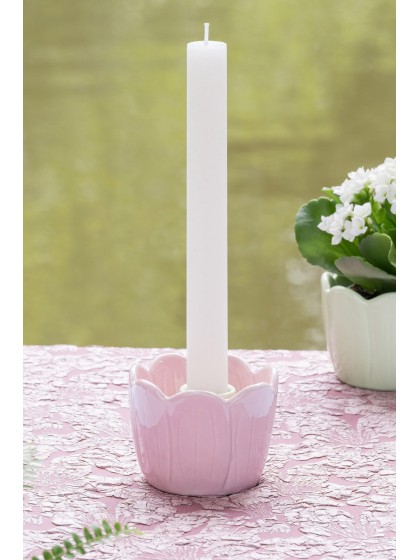 FACKELKERZE KERAMIK BLUME ROSA SEEROSE DIA 9CM X 7CM