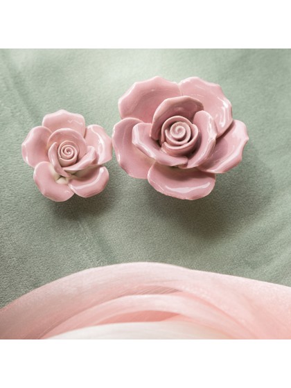 SET 2 ROSA KERAMIK ROSA BLUSH 3.5CM X 4CM X 1.5CM