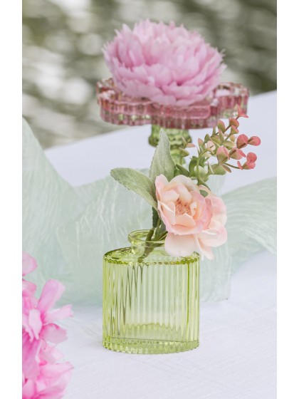 VASE GLAS HELIOS GRÜN SEEROSE 7CM X 4.5CM X 8CM