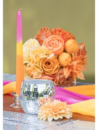 POT VERRE BOULE A FACETTES ARGENT DIA 10CM X 9CM