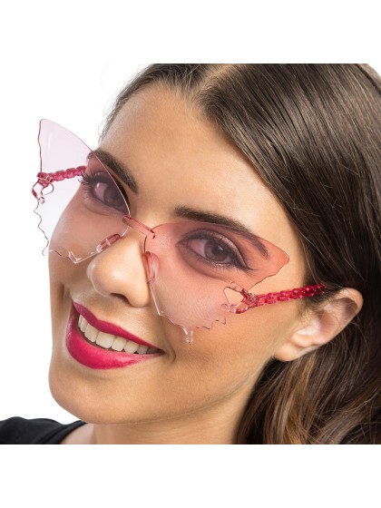 BRILLE KUNSTSTOFF SCHMETTERLEINENG GETONTE GLASER ROSA 15CM X 15CM X 6.5CM