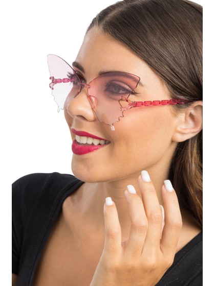 BRILLE KUNSTSTOFF SCHMETTERLEINENG GETONTE GLASER ROSA 15CM X 15CM X 6.5CM