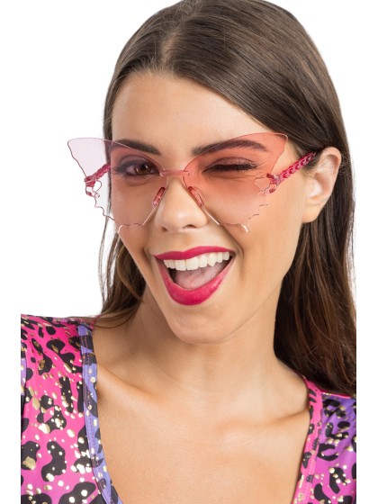 BRILLE KUNSTSTOFF SCHMETTERLEINENG GETONTE GLASER ROSA 15CM X 15CM X 6.5CM