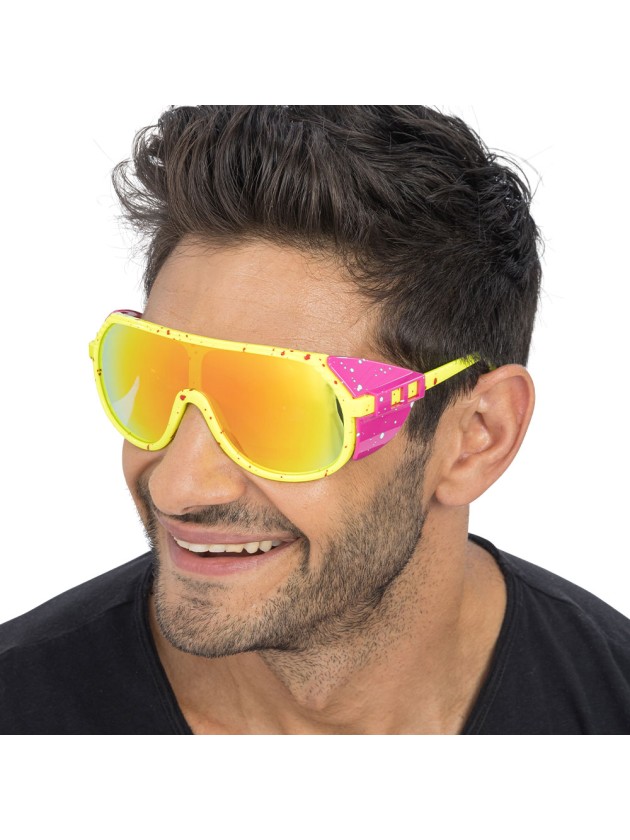 LUNETTES DE GLACIER JAUNE COTES ROSES 15CM X 15CM X 6.2CM