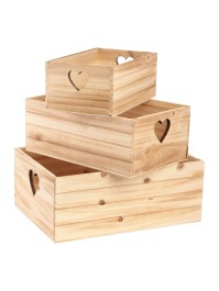 SET 3 WOODEN CRATES 35X25X14CM/ 30X20X12.5CM/25X15X10CM