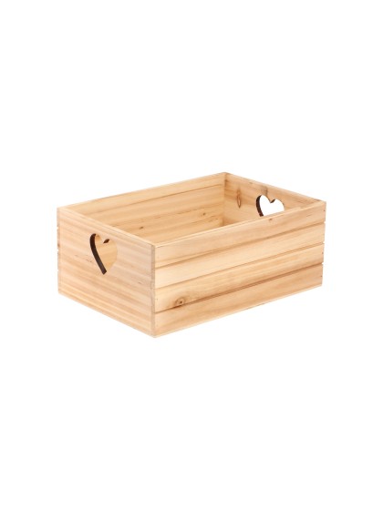 SET 3 CAGETTES BOIS COEUR 35X25X14CM/ 30X20X12.5CM/25X15X10CM