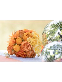 BLUMENSTRAUSS SUNRISE GELB ORENGEL DIA 20CM X 32CM