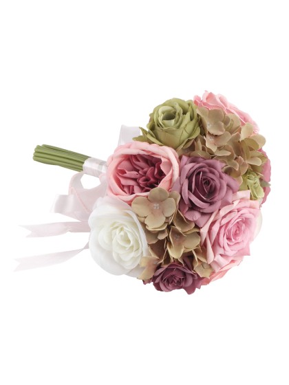 BLUMENSTRAUSS FAIRY POND ROSA / GRÜN / LILA DIA 20CM X 32CM