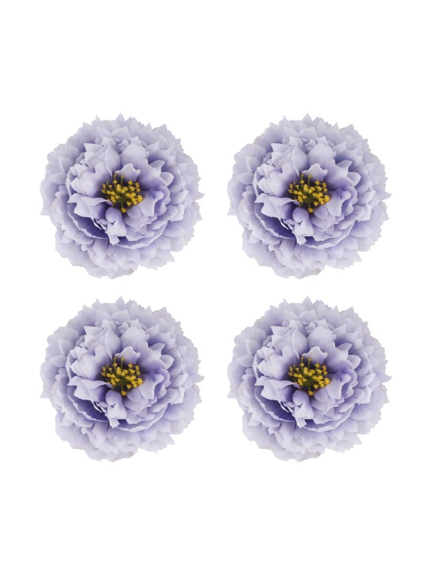4 TETES PIVOINE LAVANDE DIA 9CM X 4CM