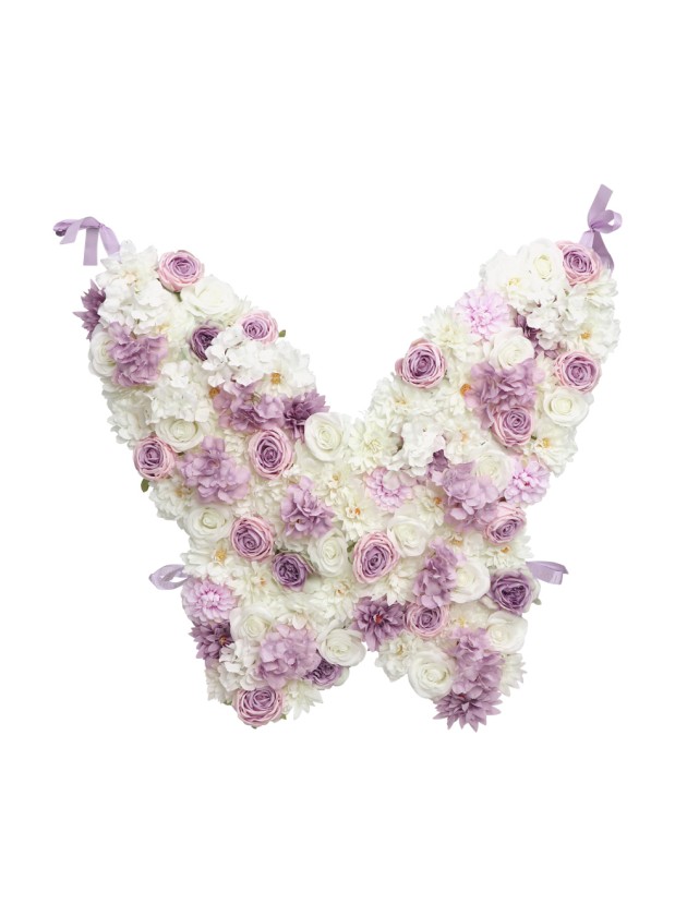 STÄNDER FLORAL BUTTERFLY LILA / ELFENBEIN / WEISS 92CM X 80CM X 9CM