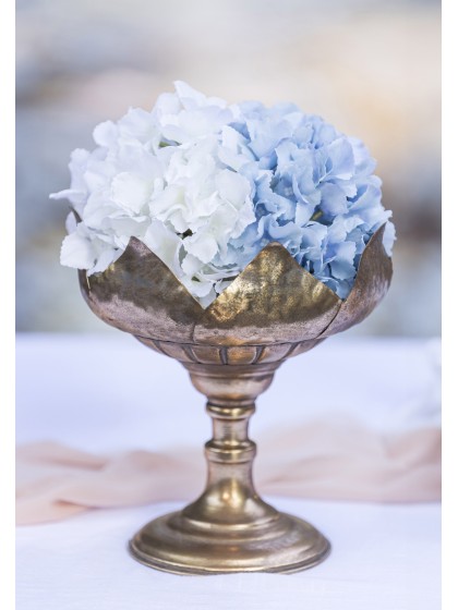 KUPPEL BLUME AUF FUSS MAJESTIC GOLD MATT BROSSE DIA 22CM X 24CM