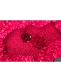 SET 4 ROSA EFFEKT SAMT ROT DIA 10CM X 5CM