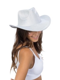 HUT AUS COWBOY GLÄNZEND SILBER Einheitsgröße