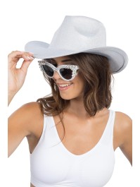 HUT AUS COWBOY GLÄNZEND SILBER Einheitsgröße