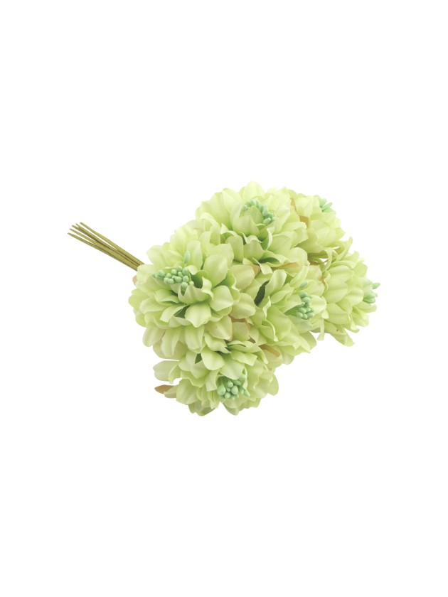 MINI WATERLILY GREEN ZINNIA BUNCH 9.5CM X 5.5CM X 12.5CM