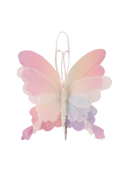 IRIDESCENT BUTTERFLY WITH CLIP BASE 19CM X 3CM X 23CM