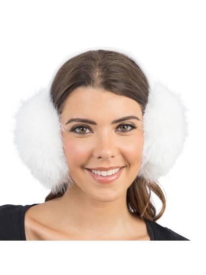 WHITE FAKE FUR EARMUFFS ONE SIZE