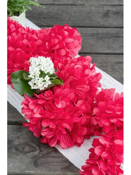 GIRLANDE BLUMEN ROT DIA 9CM X 220CM