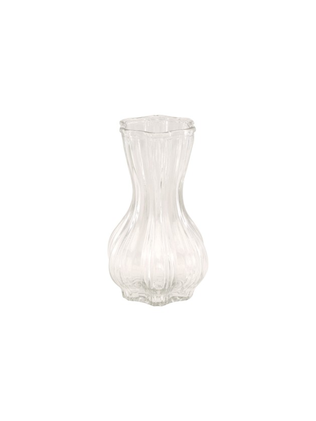 CLEAR ALIZA GLASS VASE 9CM X 9CM X 14.5CM