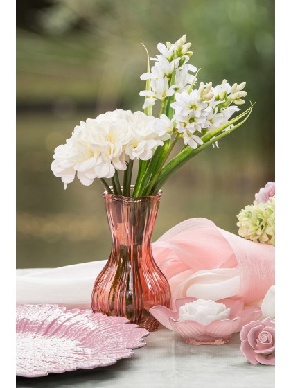 VASE GLAS ALIZA ROSA BLUSH 9CM X 9CM X 14.5CM