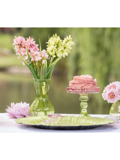 VASE GLAS ALIZA GRÜN MATCHA 9CM X 9CM X 14.5CM