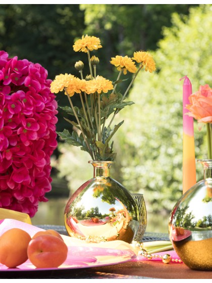 BLUMENSTRAUSS 3 STIELE TAGETES GELB 12CM X 8CM X 59CM