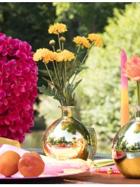 BLUMENSTRAUSS 3 STIELE TAGETES GELB 12CM X 8CM X 59CM