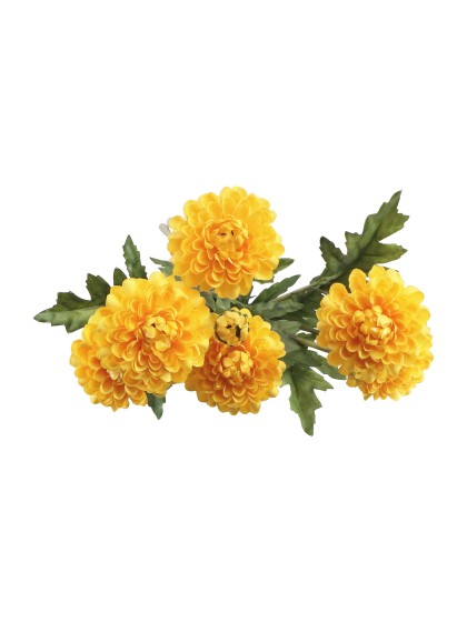 BLUMENSTRAUSS 3 STIELE TAGETES GELB 12CM X 8CM X 59CM