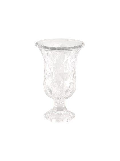 VASE VERRE VENISE TRANSPARENT 17.8CM X 17.8CM X 28.5CM