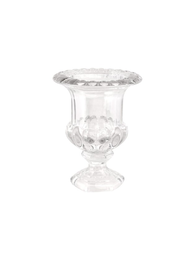 CLEAR FLORENCE GLASS VASE 20CM X 20CM X 26CM