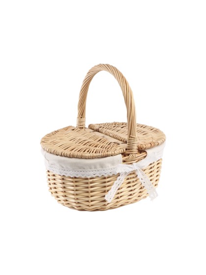 PANIER PIQUE NIQUE EN OSIER 28CM X 20CM X 26CM