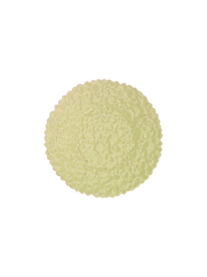 TELLER KERAMIK RELIEF BLUME GRÜN FAIRY POND DIA 20CM
